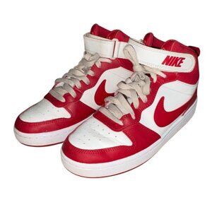 Nike Court Borough Mid 2 Sneakers-Red/White-Size 5.5Y-GUC